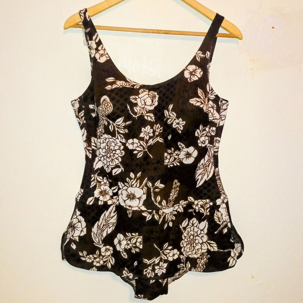 Vtg Roxanne Perfection Fit Bathing Suit-Size 16-Bullet Bra-Unlined-Union Made